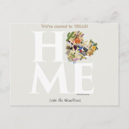 Anuncios Nos hemos mudado a la postal de Texas