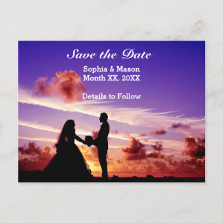 Anuncios Novia y novio al atardecer Guardar la postal de fe