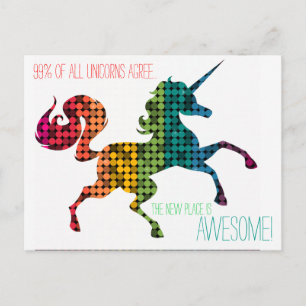 Anuncios Personalizado Rainbow Unicorn cambia la postal de 