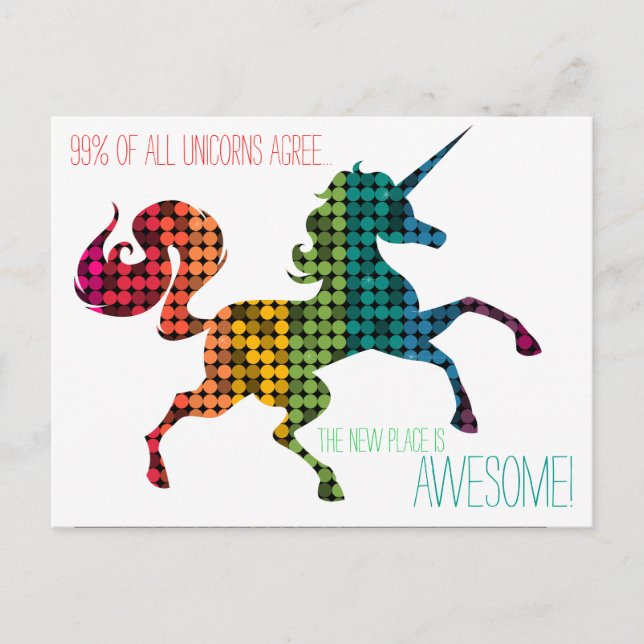 Anuncios Personalizado Rainbow Unicorn cambia la postal de  (Anverso)