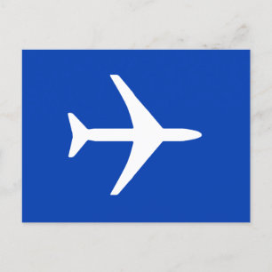 Anuncios Piloto de Avión Blanco Divertido Postal de Aviació