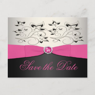 Anuncios Pink, Black and Silver Salven la postal de fecha