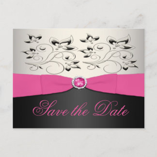 Anuncios Pink, Black and Silver Salven la postal de fecha