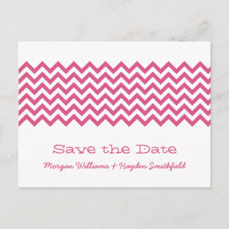 Anuncios Pink Simple Chevron Guardar la postal de fecha