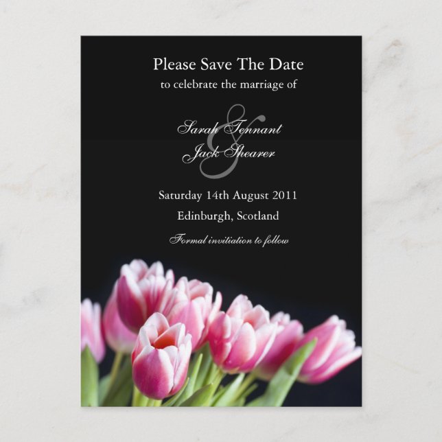Anuncios Pink Tulip Guardar la postal de fecha (Anverso)