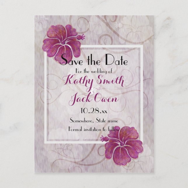 Anuncios Plum hibiscus salva la postal de fecha (Anverso)