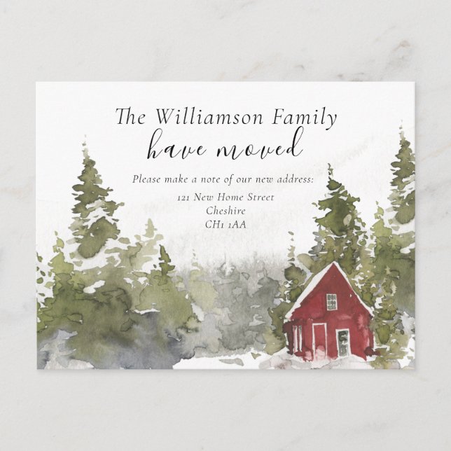 Anuncios Postal de cambio de dirección en el hogar forestal (Anverso)