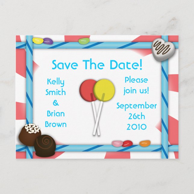 Anuncios Postal de Candy Save-The Date (Anverso)