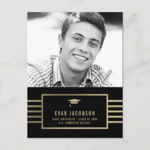 Anuncios Postal de graduación de COLOR EDITABLE de tapón de