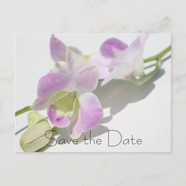 Anuncios Postal de Guardar la Fecha con Foto de Orquídea (Anverso)