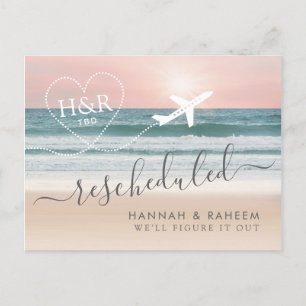 Anuncios Postal de notificación de boda de playa reprograma