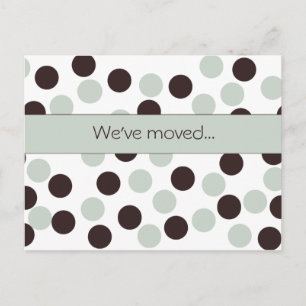 Anuncios postal de puntos de polka verde pastel y marrón