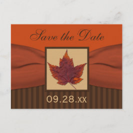 Anuncios RIBBON IMPRESO Hoja de otoño Guardar postal de fec