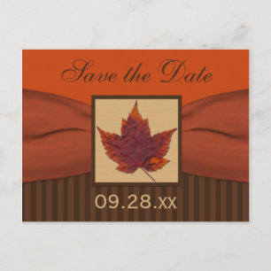 Anuncios RIBBON IMPRESO Hoja de otoño Guardar postal de fec