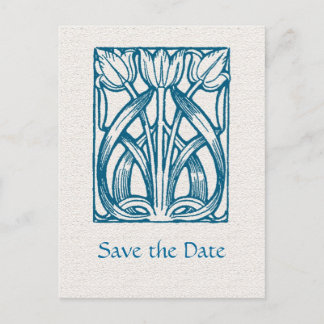 Anuncios Tulipanes turquesa Art Deco Guardar postal de fech