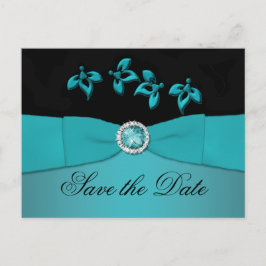 Anuncios Verde azulado y negro Guardar la postal de fecha