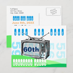 Anuncios Vintage TV 60th Birthday Guardar la postal de fech