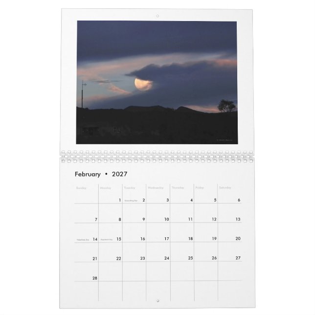 Anza, California, Calendario de Doce Meses (Feb 2027)