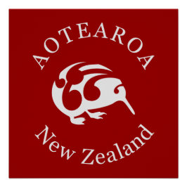 Aotearoa Nueva Zelanda KIWI POSTER