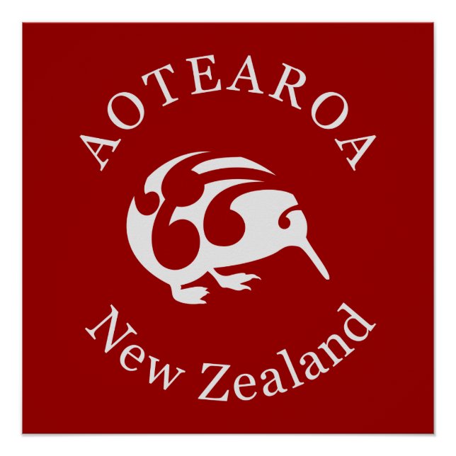 Aotearoa Nueva Zelanda KIWI POSTER (Anverso)