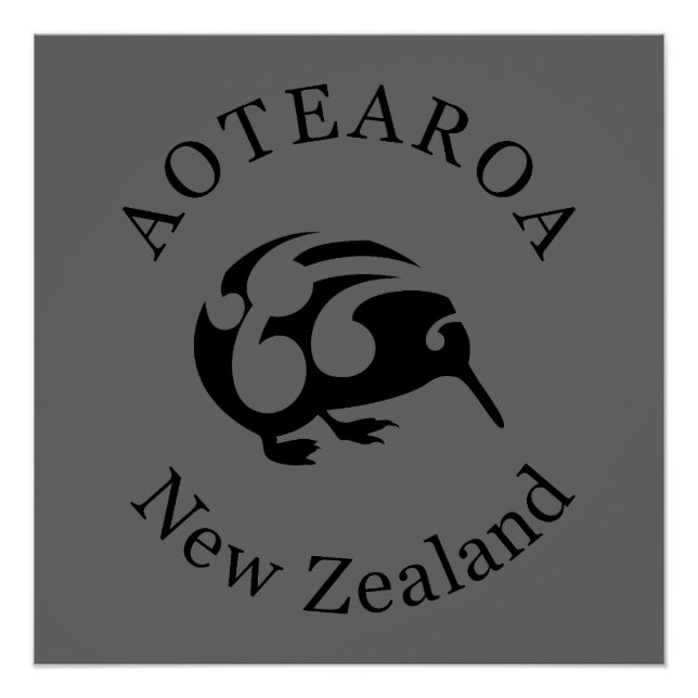 Aotearoa Nueva Zelanda KIWI POSTER (Anverso)