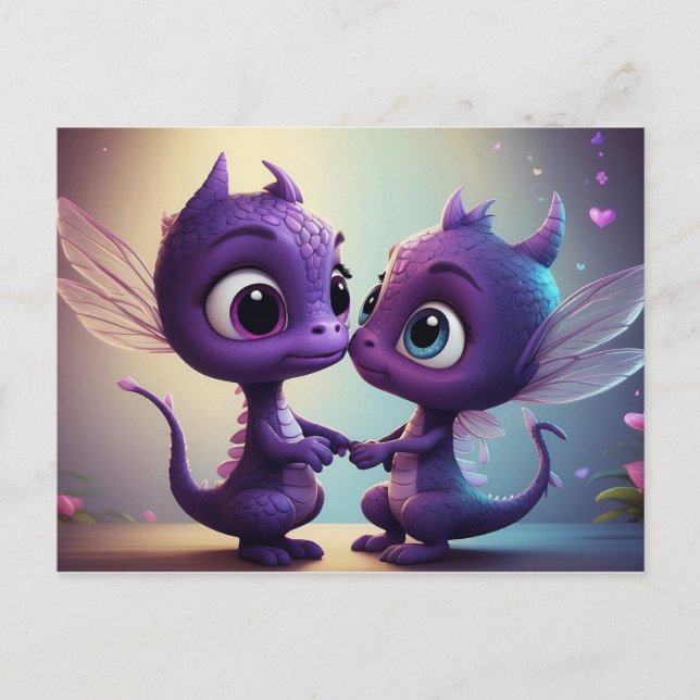 *~* AP48 FOTO Invitación Dragón Dino Dibujos Anima (Anverso)