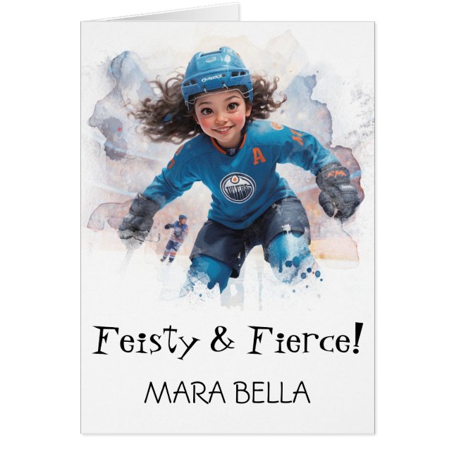 *~* AP94 1.7 Cute Hockey Girl Personalize Birthday (Frente)