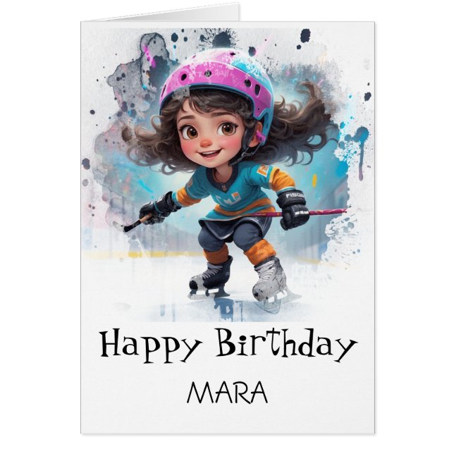 *~* AP94 22  Tarjeta de cumpleaños para niña jugad (Frente)