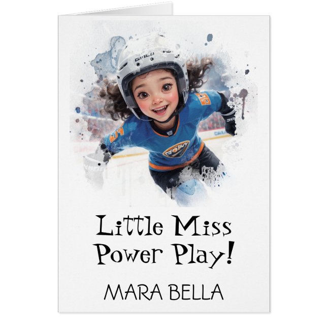 *~* AP94 9 Cute Hockey Girl Personalize Birthday (Frente)