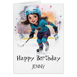 *~* AP94 Chica Jugadora de Hockey sobre Hielo Cump