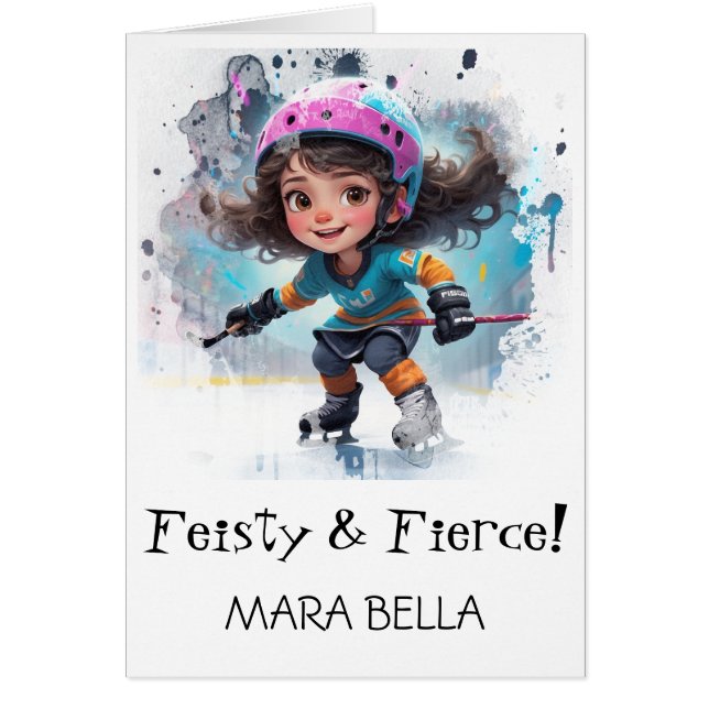 *~* AP94  Cute Hockey Girl 22 Personalize Birthday (Frente)