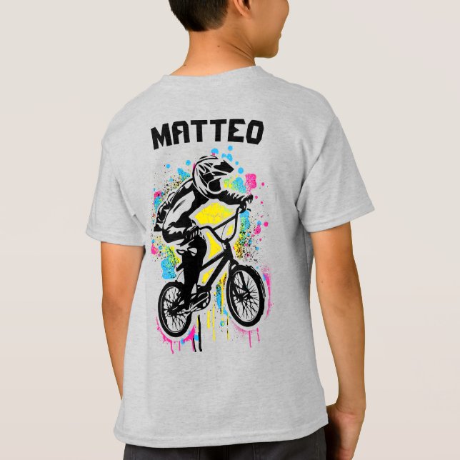 Aparato Bmx - Nombre personalizado de la camiseta  (Reverso)