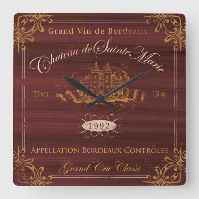 Apariencia vintage del reloj del castillo francés (Anverso)