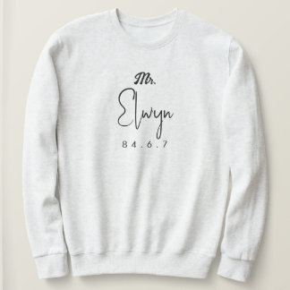 apellido con sudadera de fecha y firma
