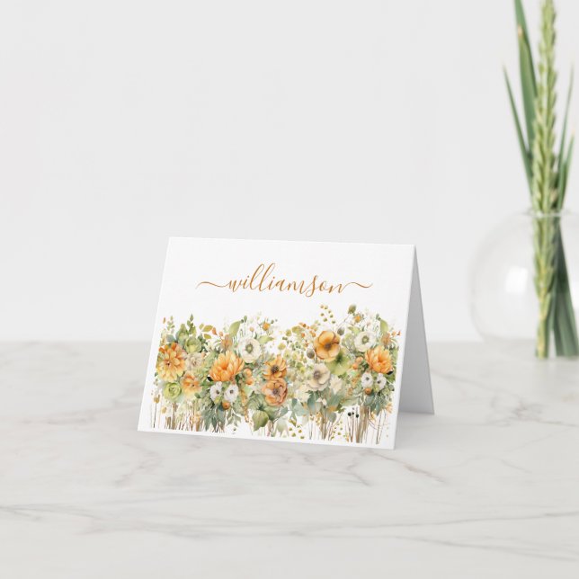 Apellido de las flores de otoño del naranja (Anverso)