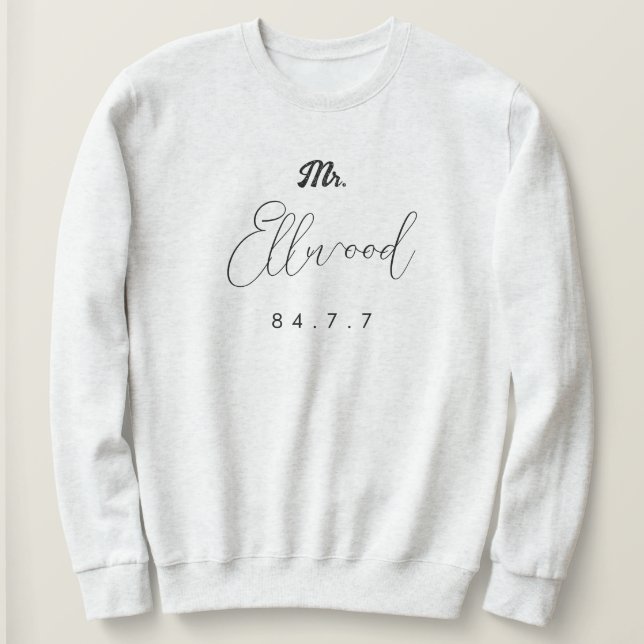 apellido genial con sudadera de fecha y firma (Anverso del diseño)