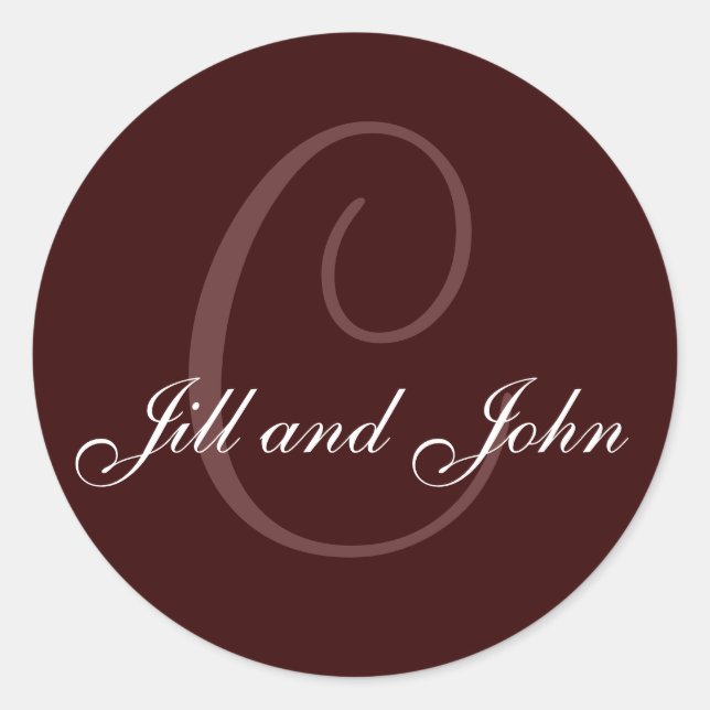 Apellido inicial, primer nombre Pegatina de chocol (Anverso)