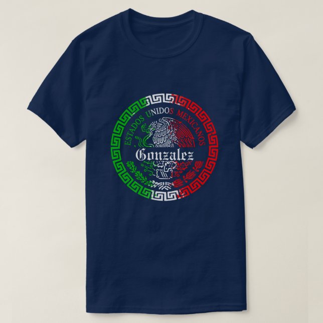 Apellidos camisetas mexicanos personalizados con n (Diseño del anverso)