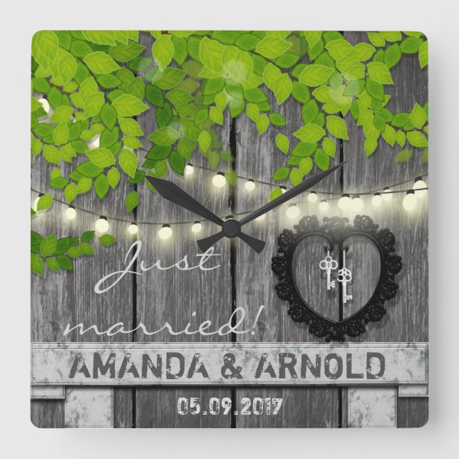 Apenas casado casando el reloj de pared de la (Anverso)
