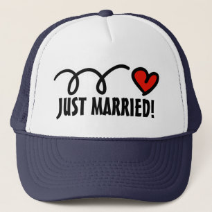 ¡Apenas casado! gorras con diseño divertido del
