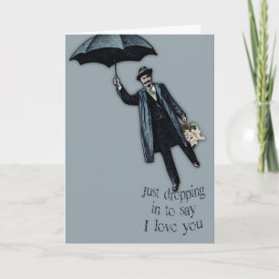 Apenas cayendo en tarjeta del día de San Valentín