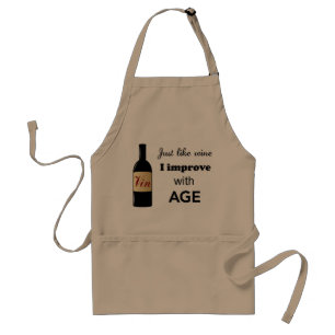 Apenas como el vino mejoro con el delantal de la