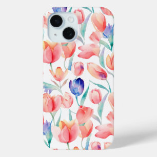 Apenas hay Funda de acuarela Tulips iPhone 15