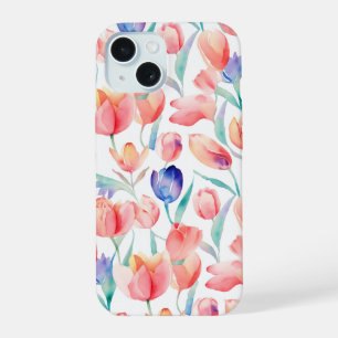 Apenas hay Funda de acuarela Tulips iPhone 15
