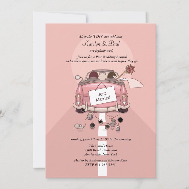 Apenas invitación casada del brunch de la boda de (Anverso)