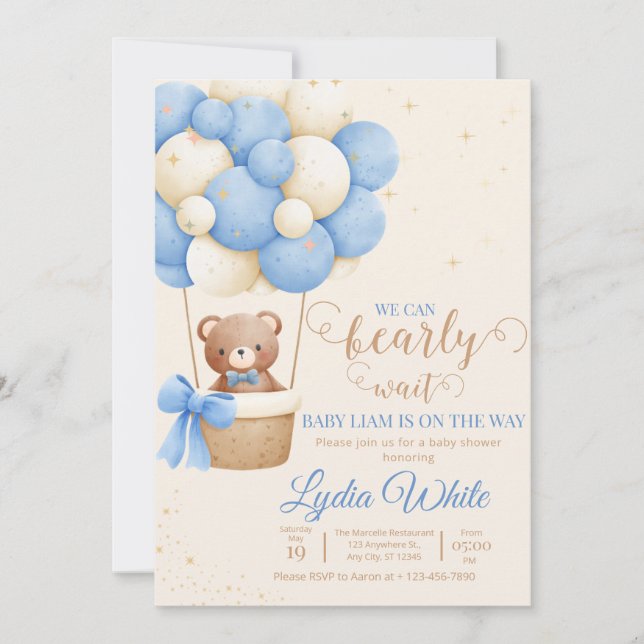 Apenas Podemos Esperar Invitación de Baby Shower N (Anverso)