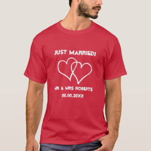Apenas Sr. y la señora casados camiseta fijaron