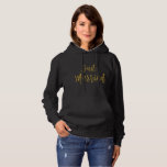 Apenas sudadera con capucha casada de la<br><div class="desc">Apenas sudadera con capucha casada de la tipografía del Relieve metalizado dorado para un recién casado en su luna de miel.</div>