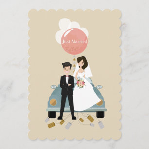 Apenas tarjeta casada de la invitación del boda