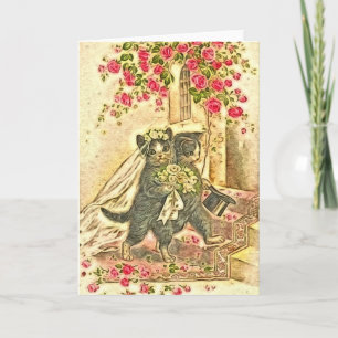 Apenas tarjeta de felicitación casada del arte de